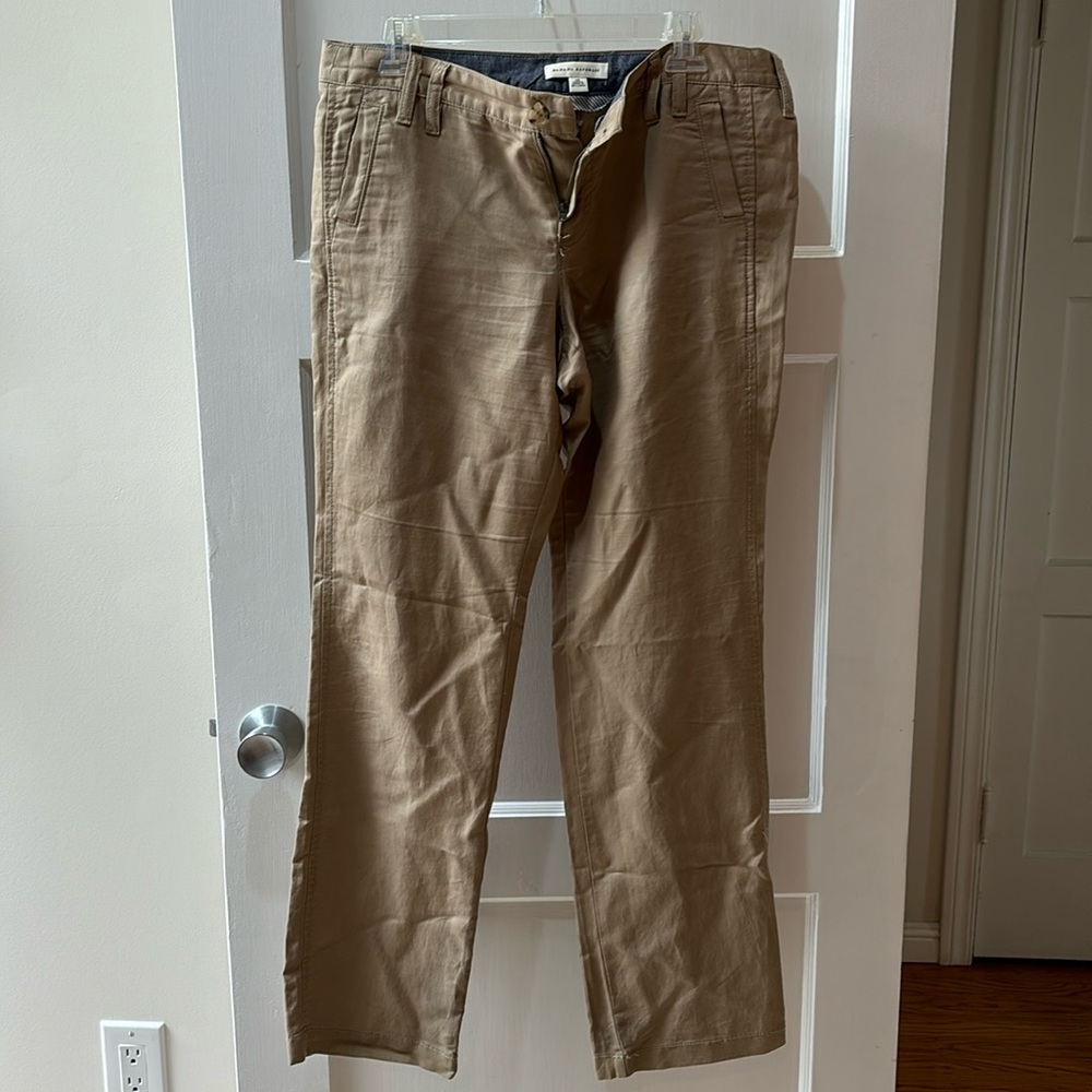 Banana Republic Khaki Straight-Leg Trousers k415